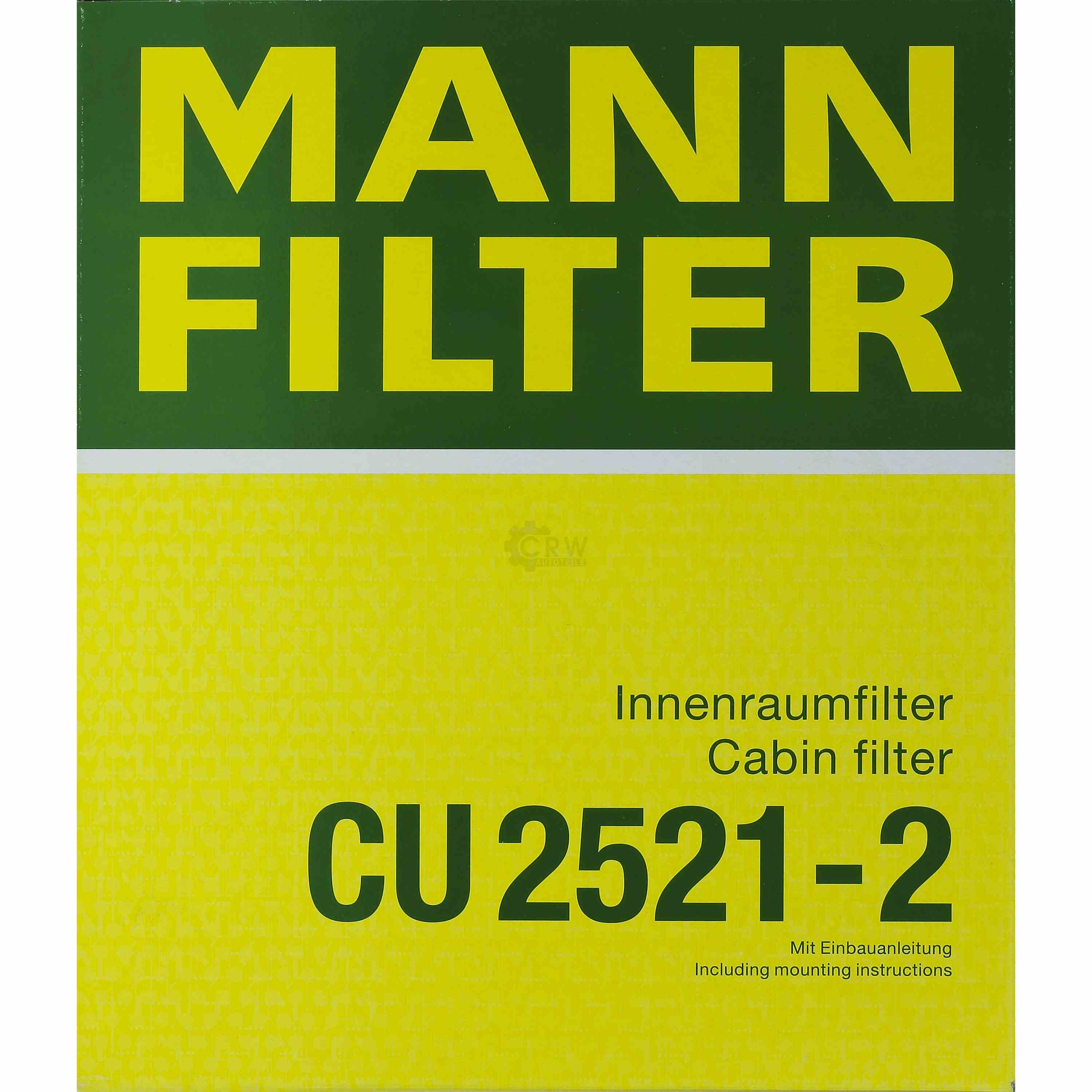 MANN-FILTER Innenraumfilter Pollenfilter CU 2521-2
