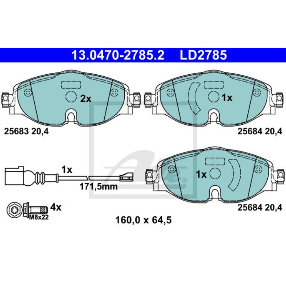 ATE Bremsbeläge vorne für VW UP Passat Variant Skoda Octavia III Combi Superb