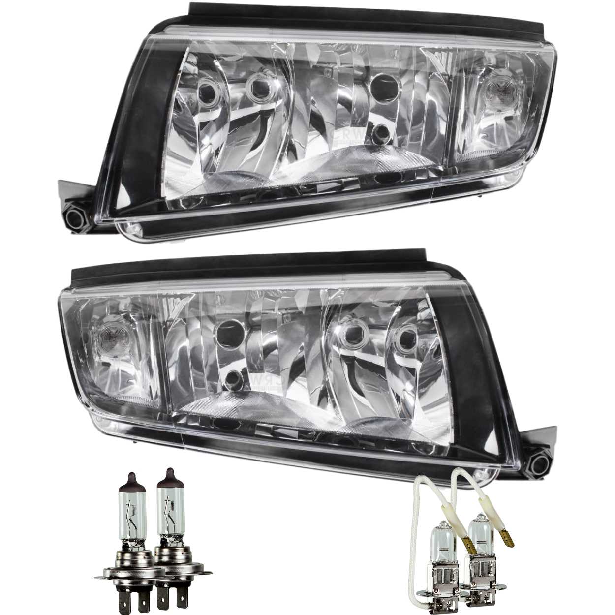 Scheinwerfer Set für Skoda Fabia I 1 Typ 6Y Bj. 99-07 3 4 5-Türig schwarz