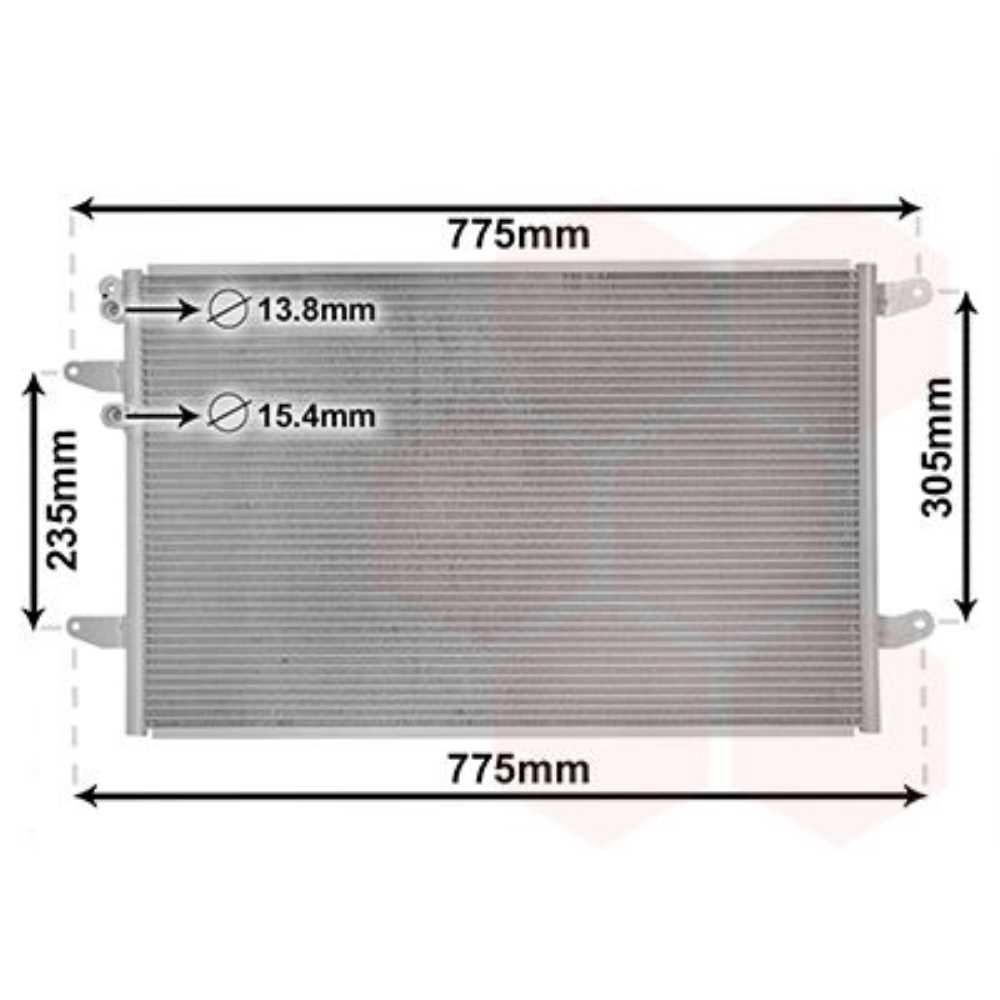 Kondensator Klimaanlage Klimakühler 698x437x16 für VW Phaeton 3D_