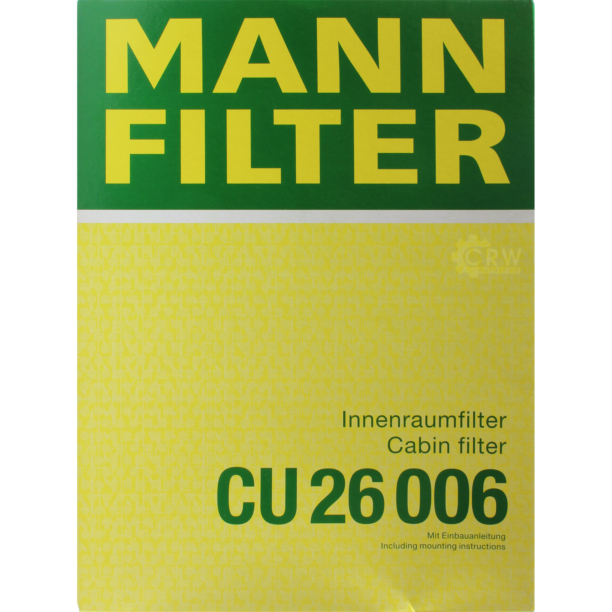MANN-FILTER Innenraumfilter Pollenfilter CU 26 006