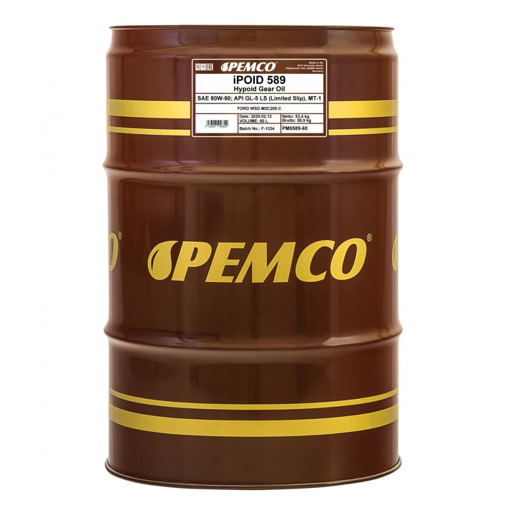 60 Liter  PEMCO Getriebeöl iPOID 589 80W-90 Gear Oil Öl