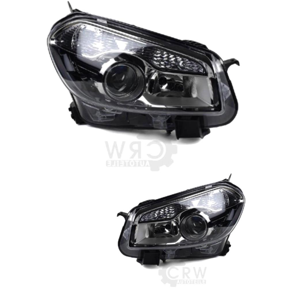 Scheinwerfer Halogen Set für Nissan QASHQAI J10/JJ10 Bj. 03/10->> H7/H7 chrom