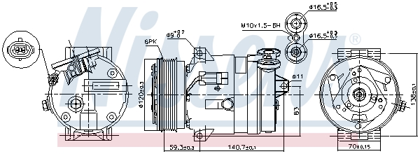 Kompressor Klimaanlage für Opel Vectra B J96 31_ Fiat Croma 194_ 194