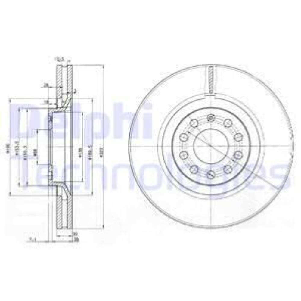 DELPHI Bremsscheibe vorne Ø320 mm belüftet für Audi Allroad 4BH C5 A6 ...