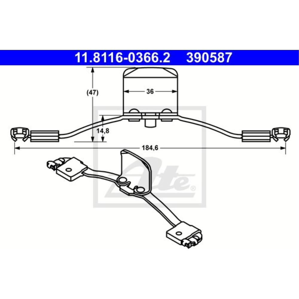 ATE 11.8116-0366.2 Feder, Bremssattel