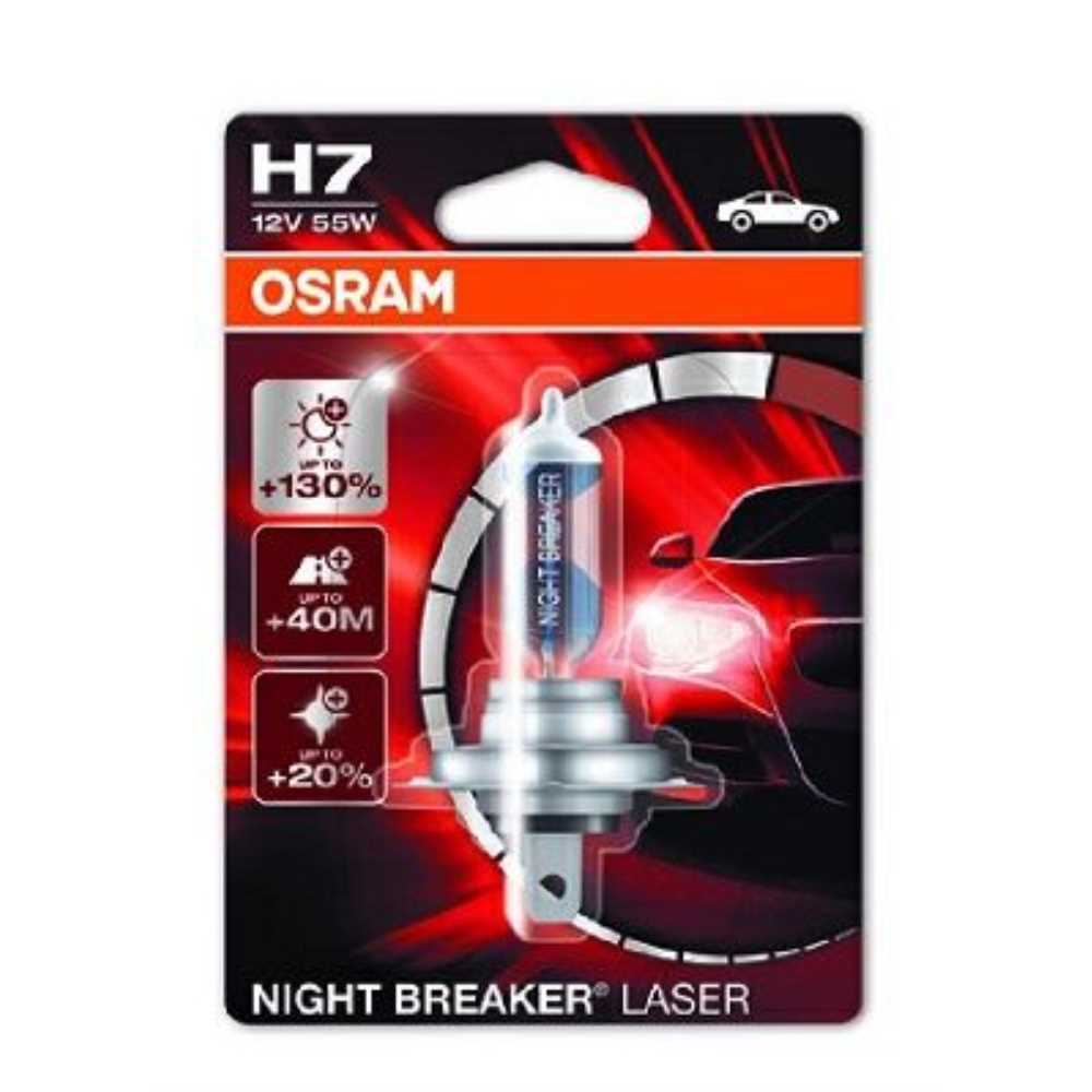 OSRAM Night Breaker LASER H7 12V 55W PX26D +130% 1 Stück Blister Lampe Birne