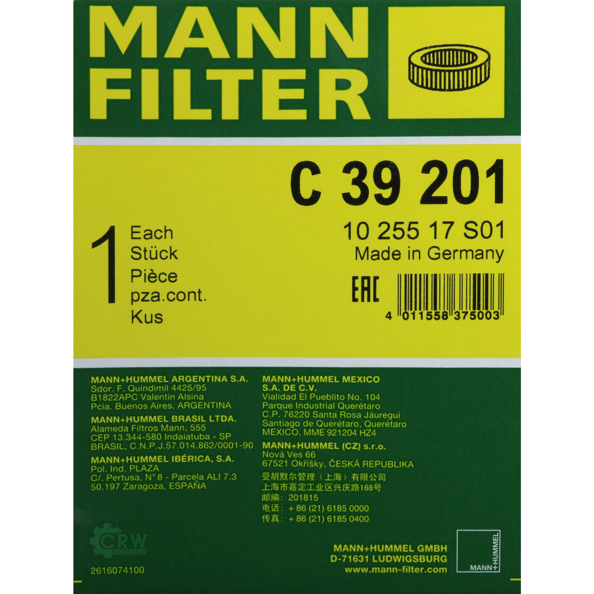 MANN-FILTER Luftfilter für Land Rover Range LM 3.6 D 4x4 4.2