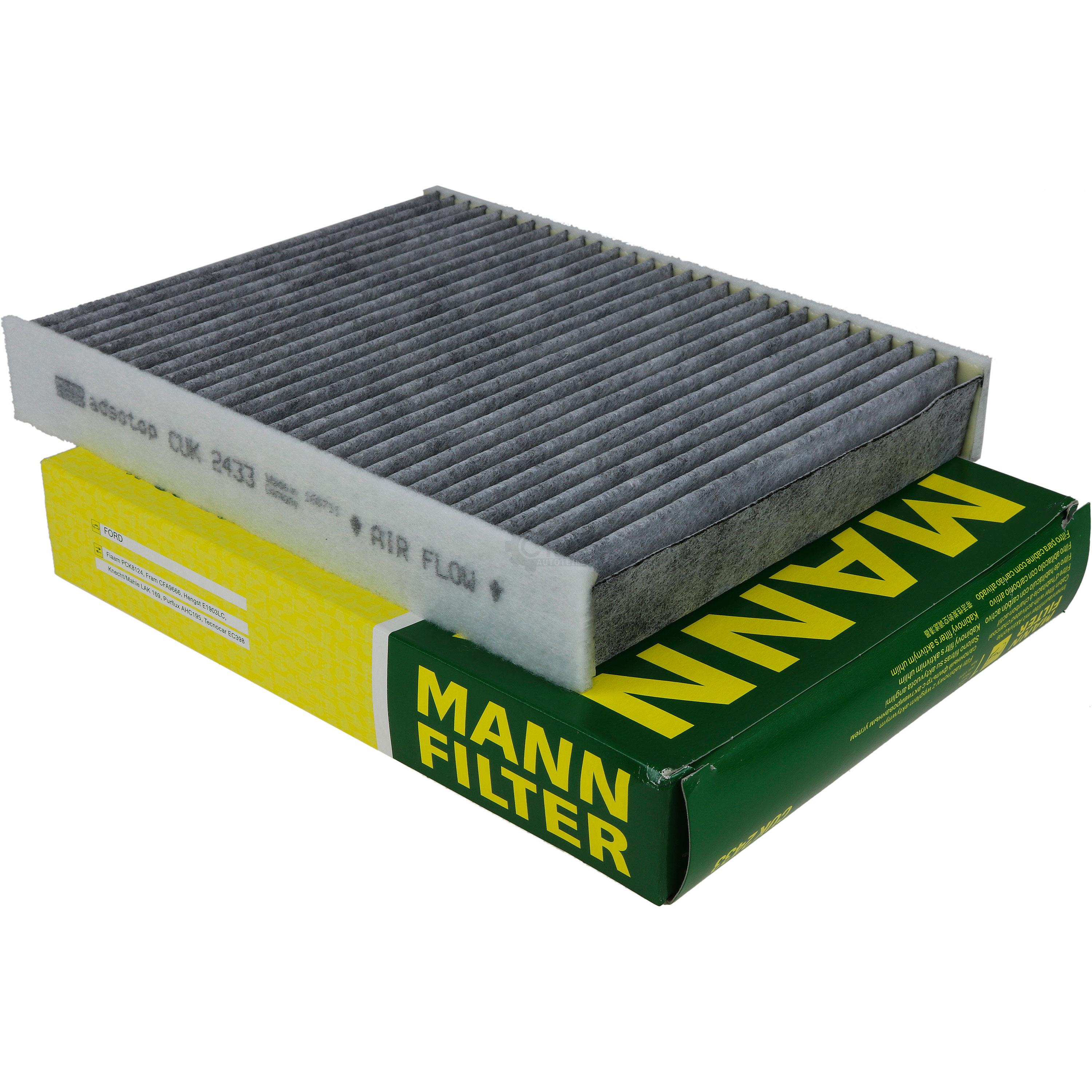 MANN-FILTER Innenraumfilter Pollenfilter Aktivkohle CUK 2433
