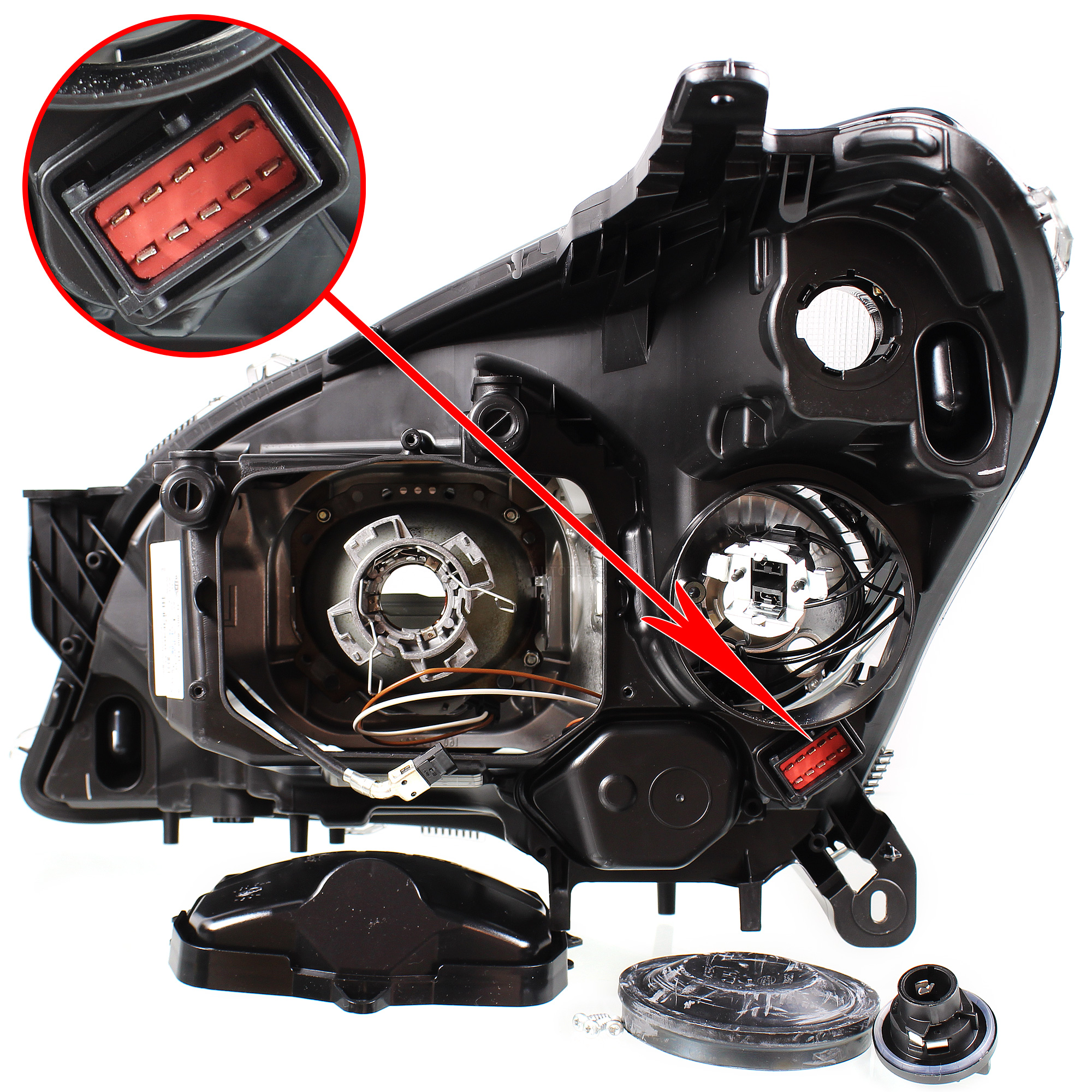 Hauptscheinwerfer rechts W5W PY21W D2S/H7 elektrisch für Opel Astra H Bj. 04-10