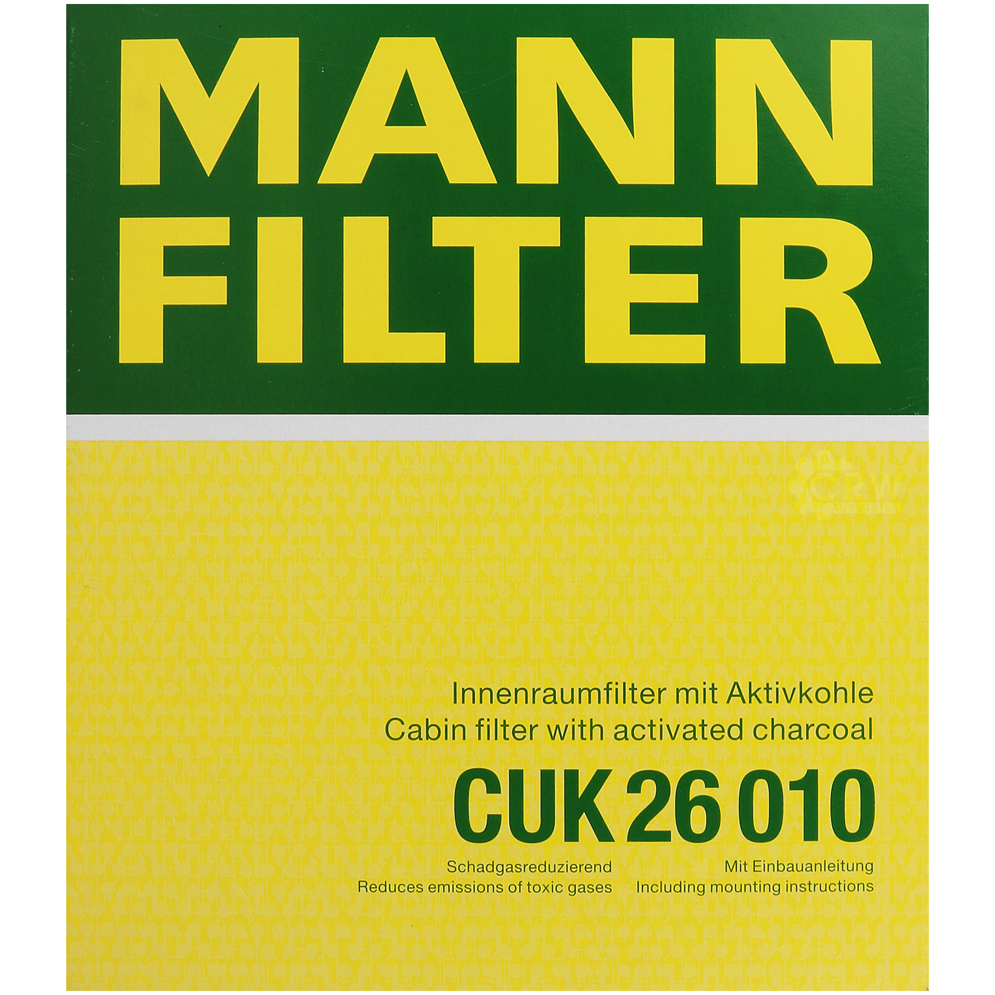 MANN-FILTER Innenraumfilter Pollenfilter Aktivkohle CUK 26 010