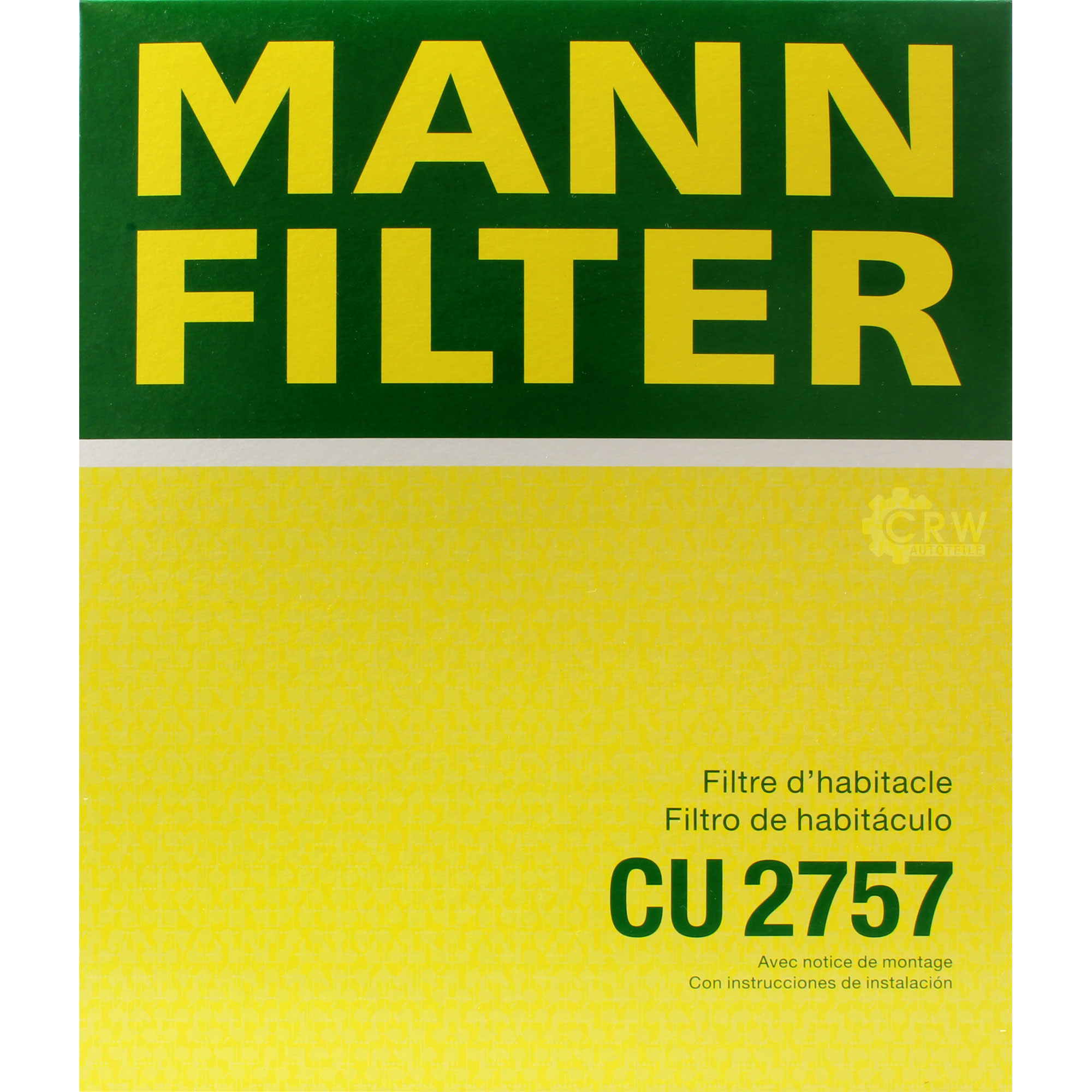MANN-FILTER Innenraumfilter Pollenfilter CU 2757