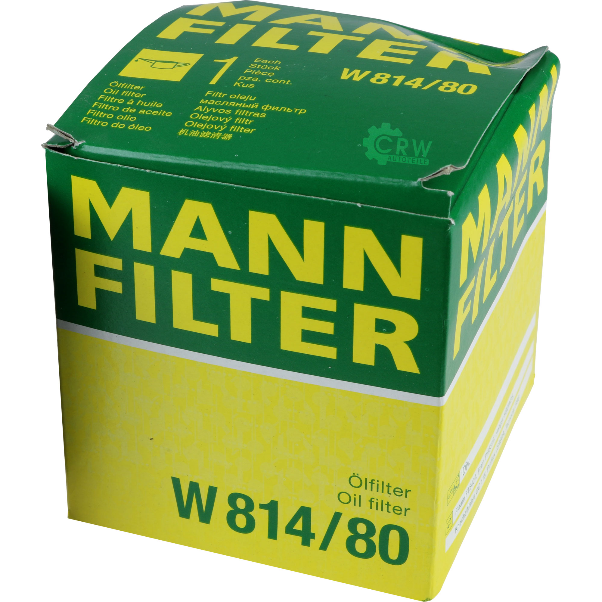 MANN-FILTER Ölfilter W 814/80 Oil Filter