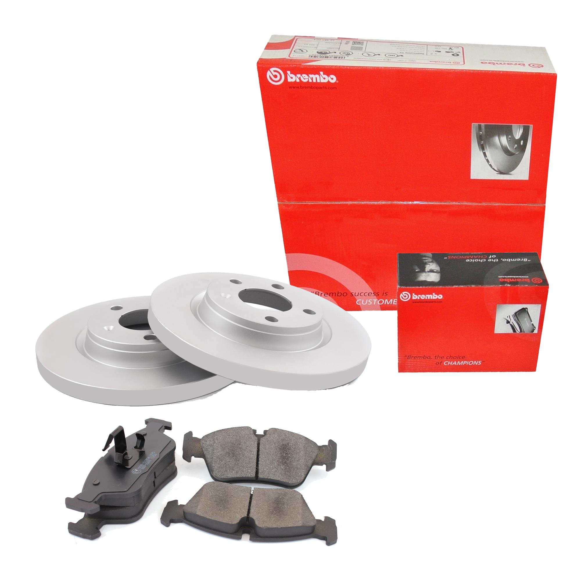 BREMBO Satz Bremsen Bremsscheiben Voll hinten + Bremsbeläge für VW Seat Polo