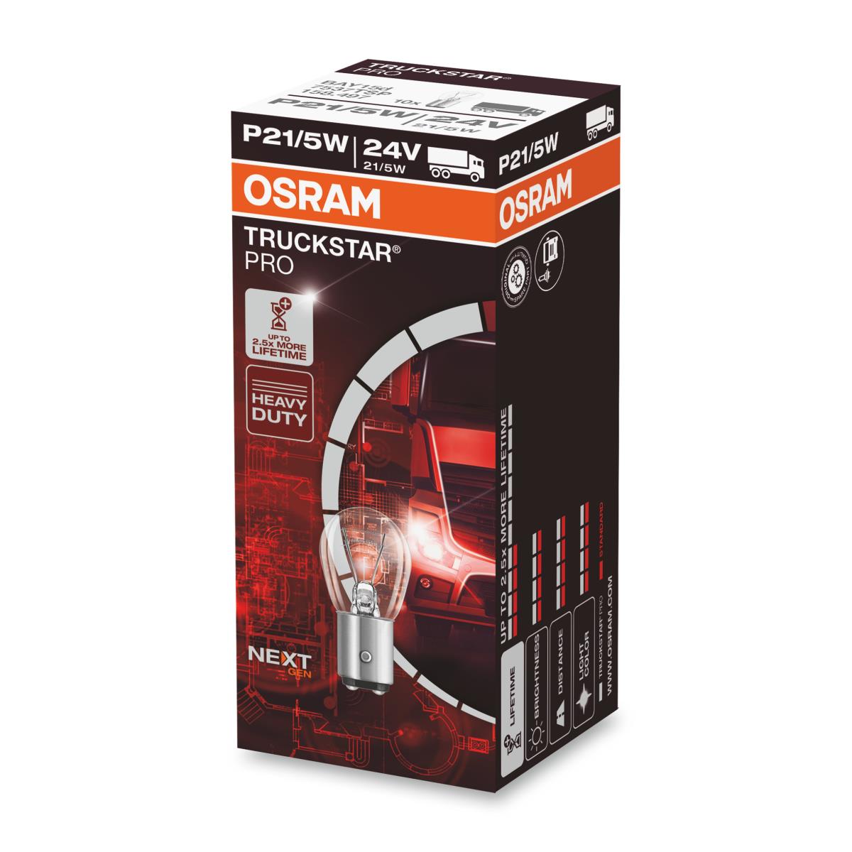 OSRAM Faltkarton 10 Stück 7537TSP 21/5W 24V BAY15D UNV1