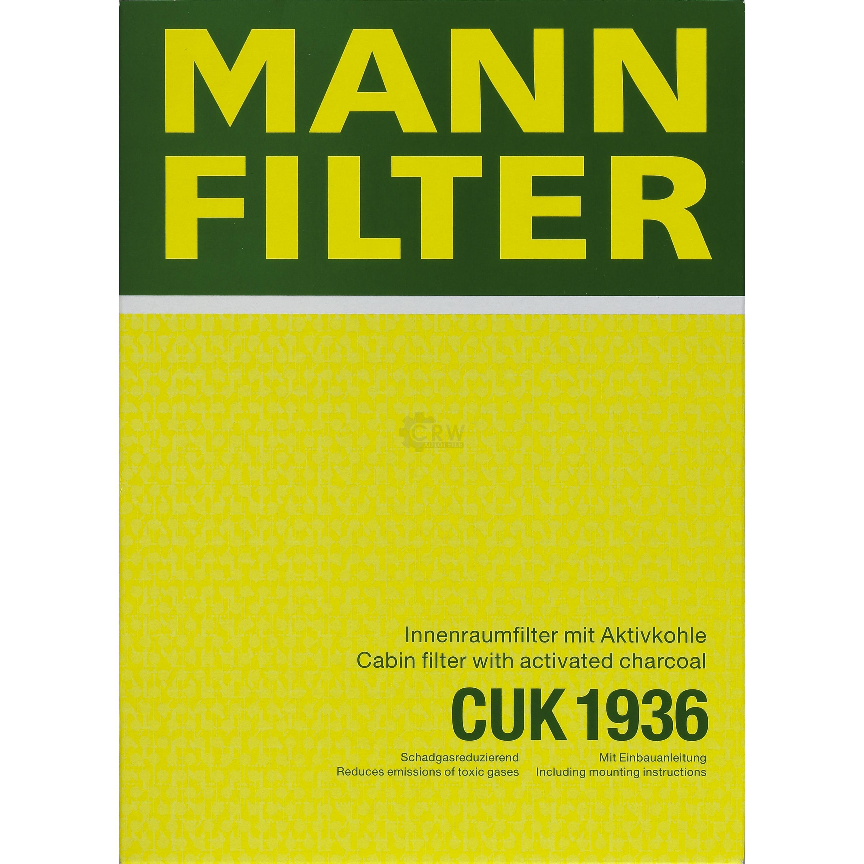 MANN-FILTER Innenraumfilter Pollenfilter Aktivkohle CUK 1936