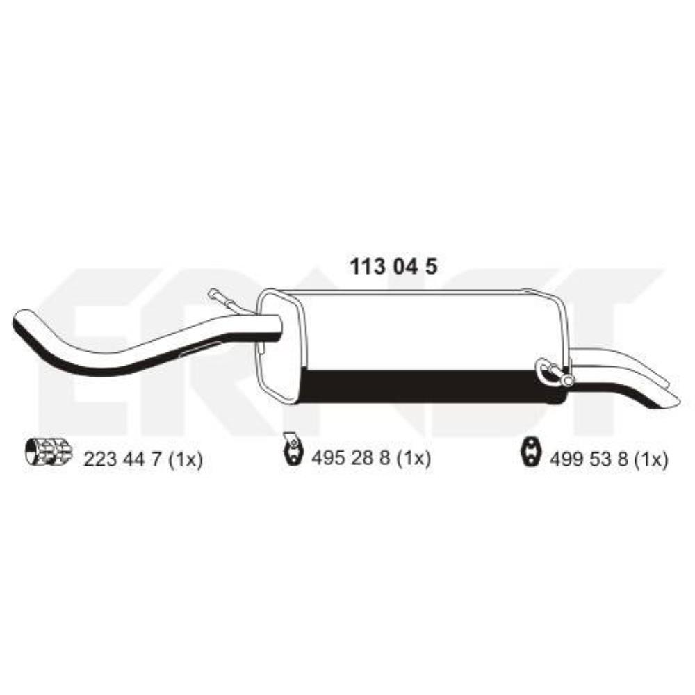 ERNST Endschalldämpfer Schalldämpfer für VW Fox 1.4 TDI