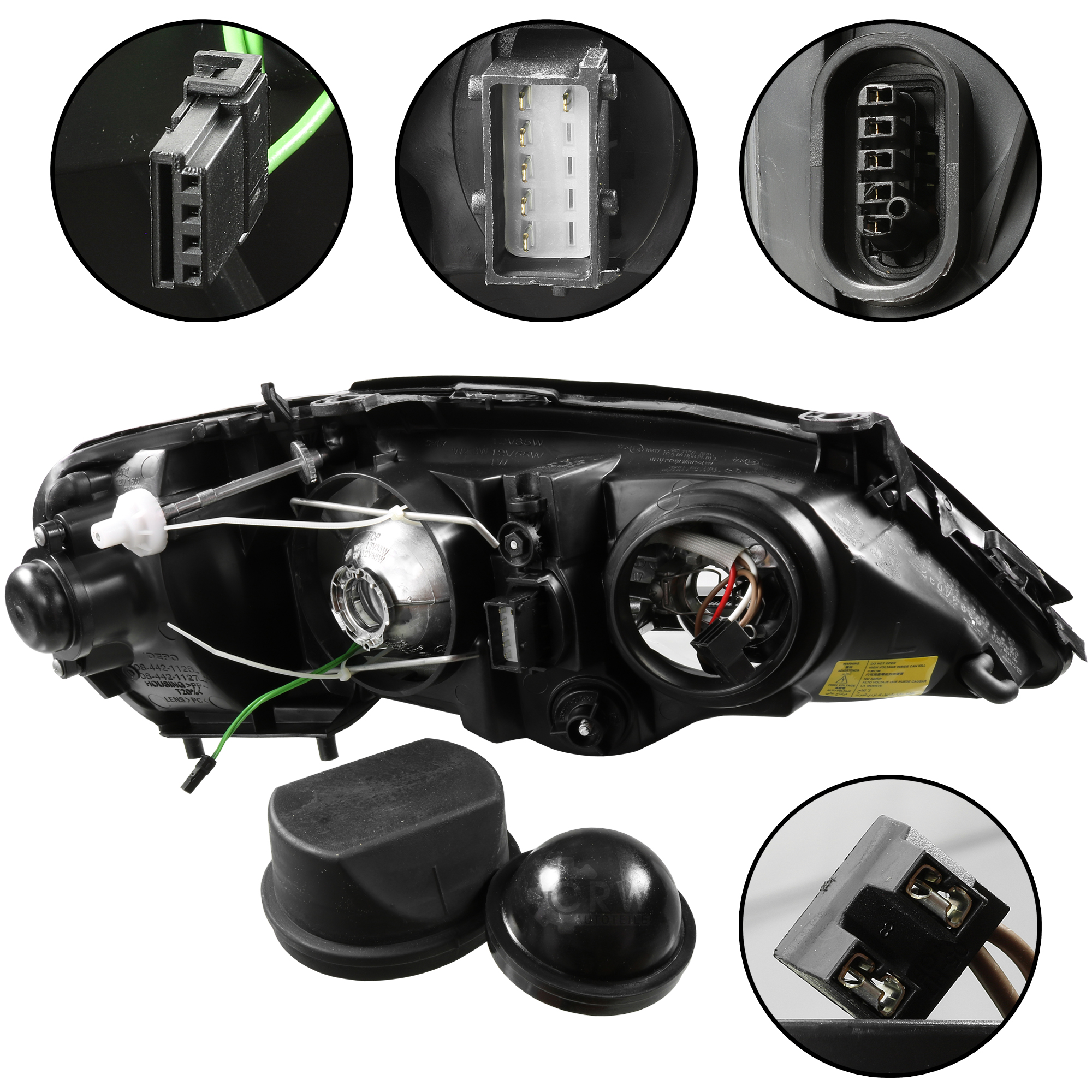 Xenon Scheinwerfer links für Opel Astra G Bj. 98-09 D2S+H7 für elektrische LWR