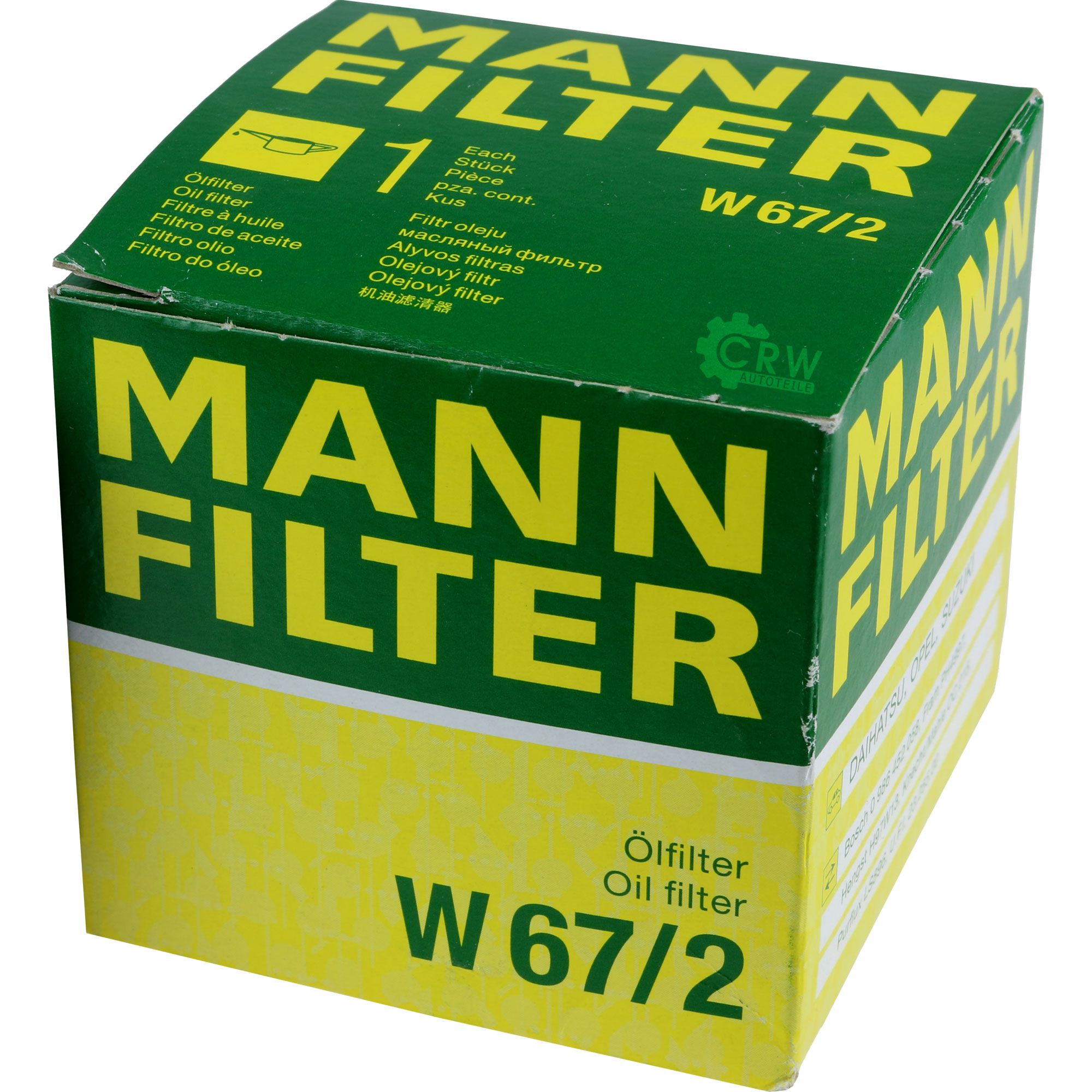 MANN-FILTER Ölfilter W 67/2 Oil Filter