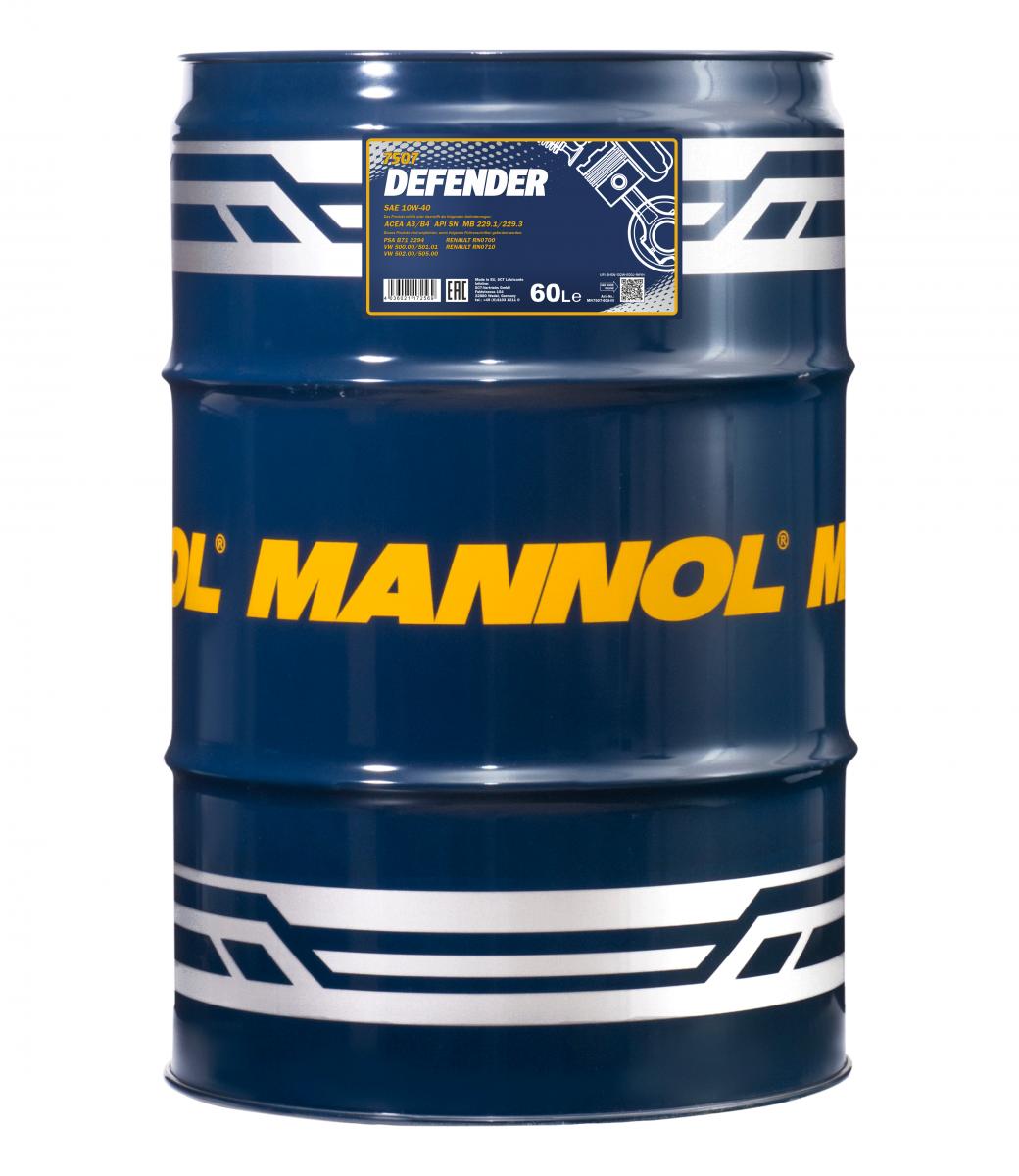 MANNOL 1x60 Liter Defender 10W-40 API SN Öl Motoröl MN7507-60