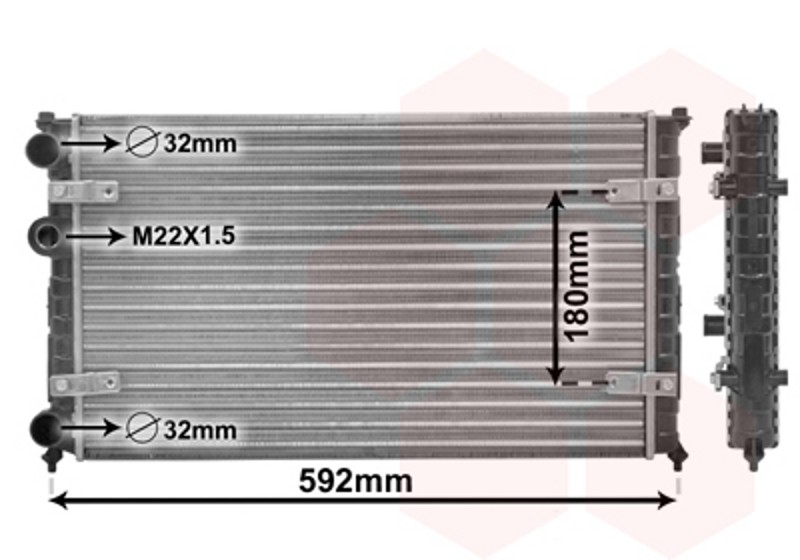 VAN WEZEL Wasserkühler mechanisch gefügt für VW Polo Variant 6KV5 1.4 1.6 6KV2