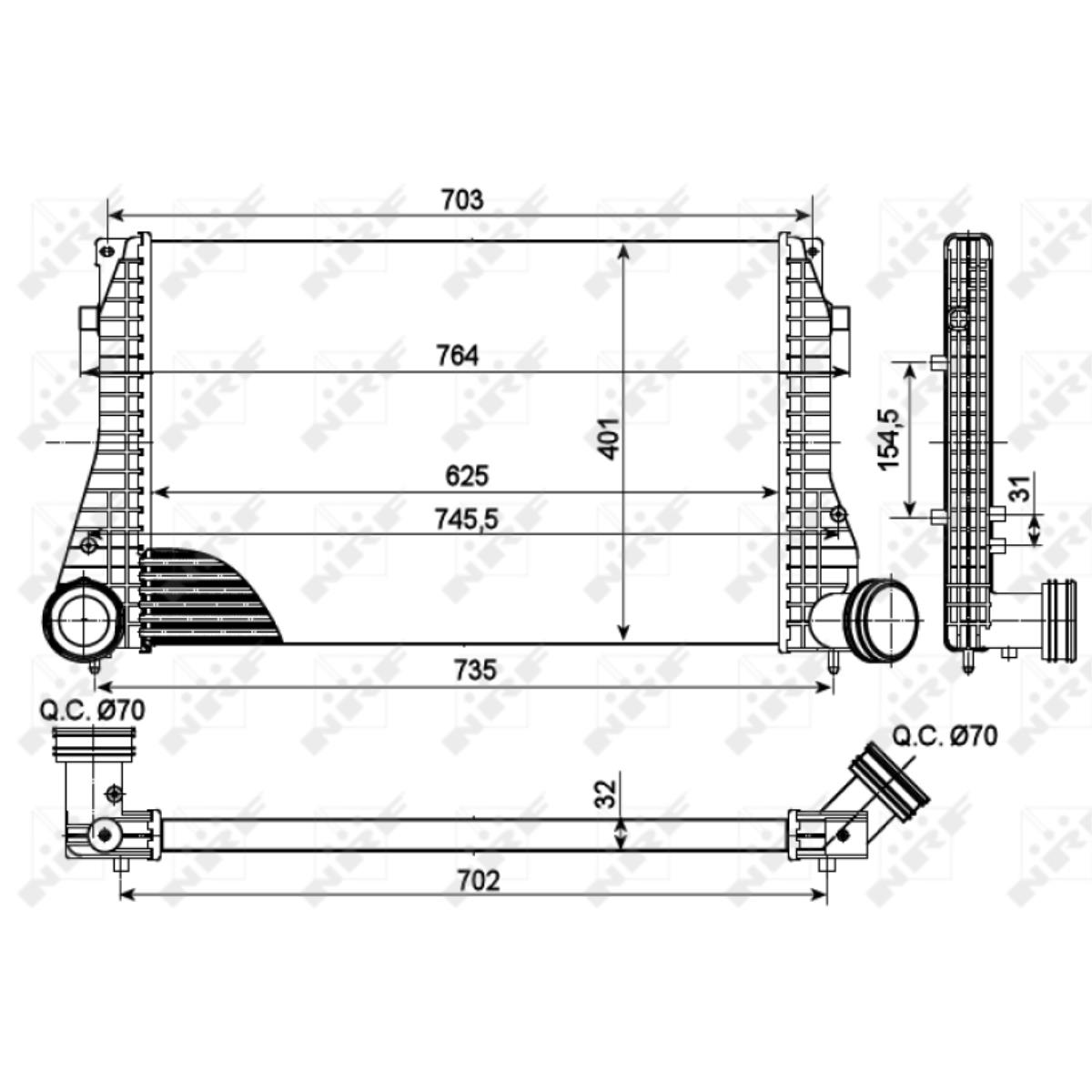 Ladeluftkühler luftgekühlt für Seat Leon Toledo II VW Golf IV Bora Variant