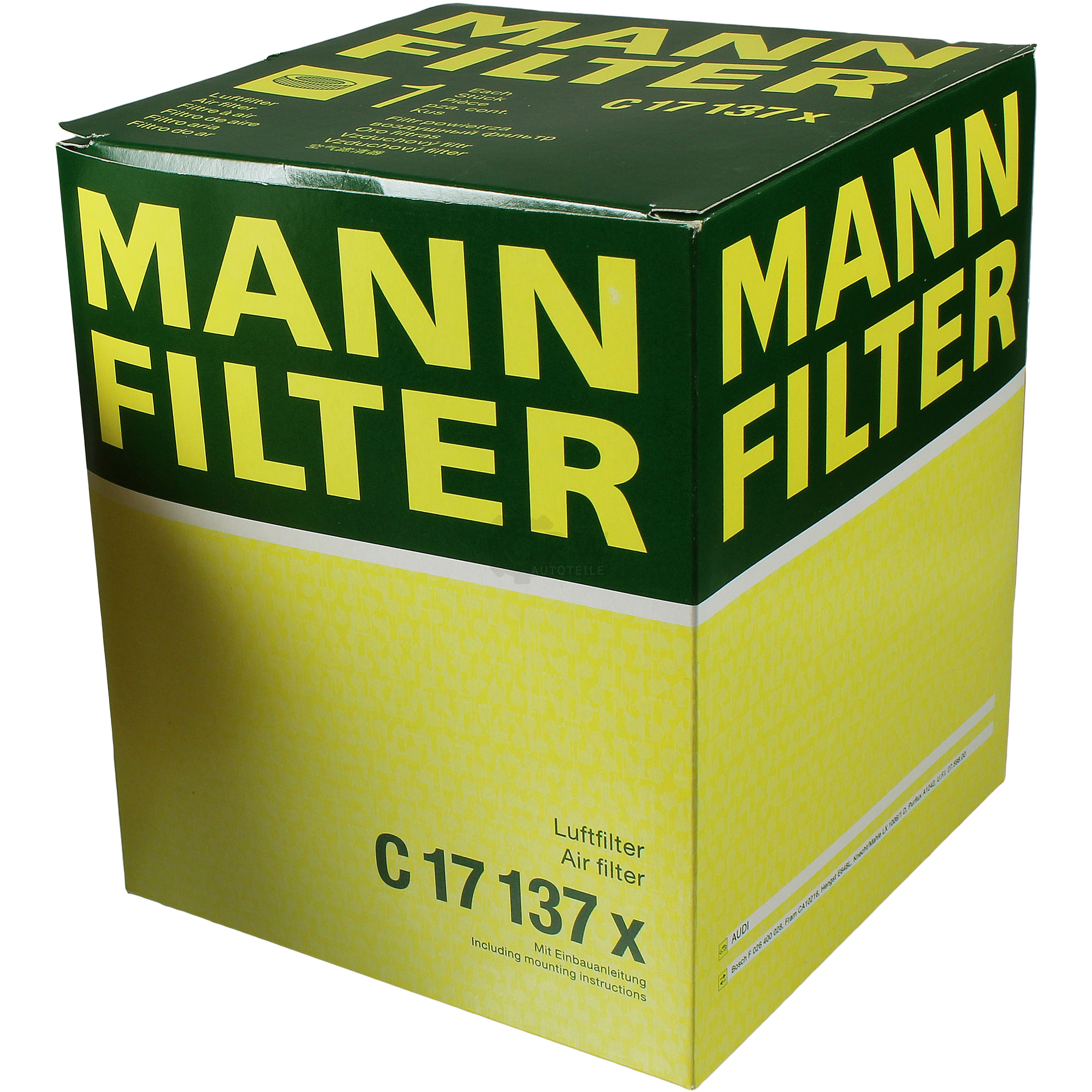 MANN-FILTER Luftfilter für Audi A6 Allroad 4FH C6 3.0 TDI quattro 2.7 4F5