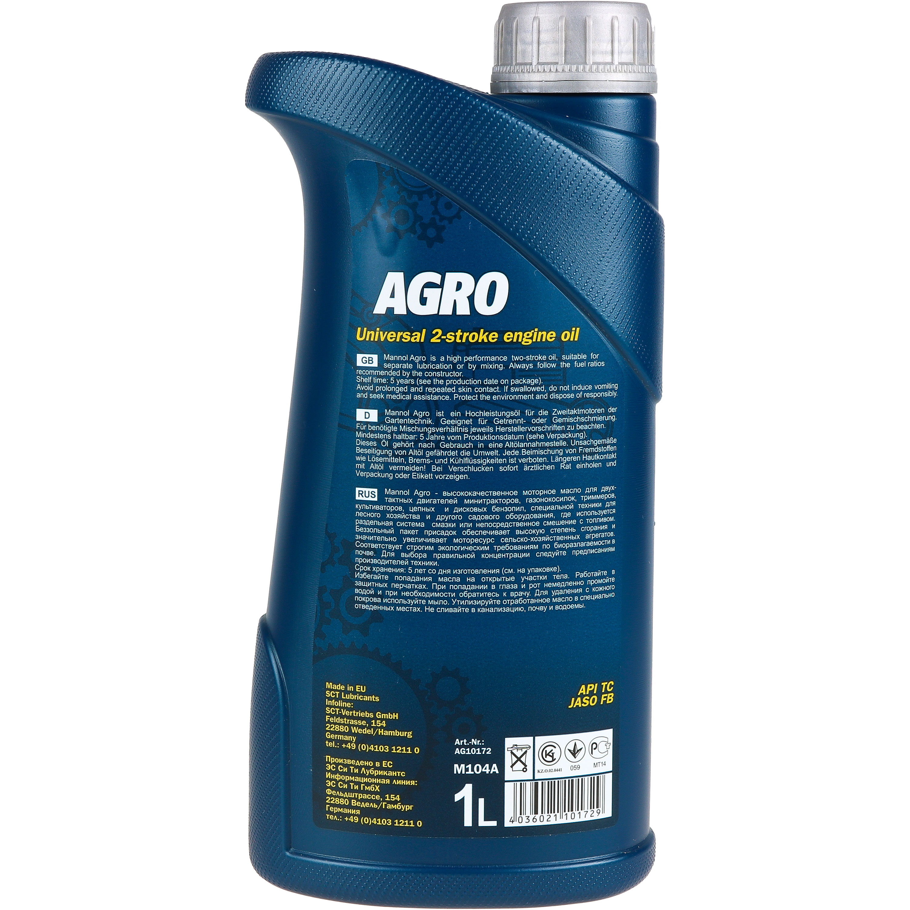 1 Liter Orignal MANNOL 2Takt Motoröl AGRO API TC Engine Oil Öl für Gartengeräte