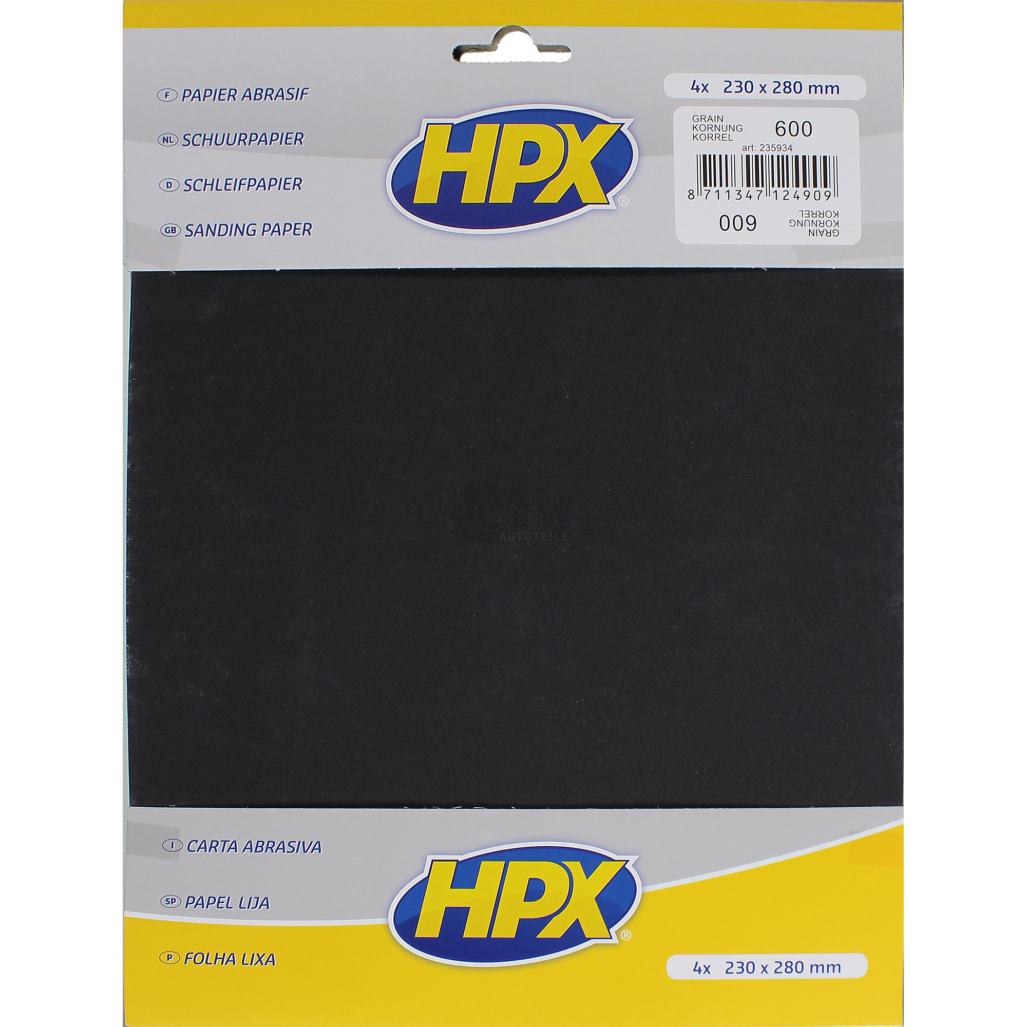 HPX SET 4 Stück Schleifpapier nass Papier Rostlöser Metall Körnung 600 235934