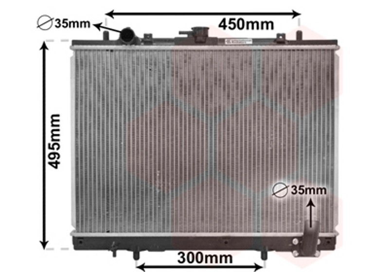 VAN WEZEL Wasserkühler Kühlrippen gelötet für Mitsubishi L 200 K7_T K6_T 2.5
