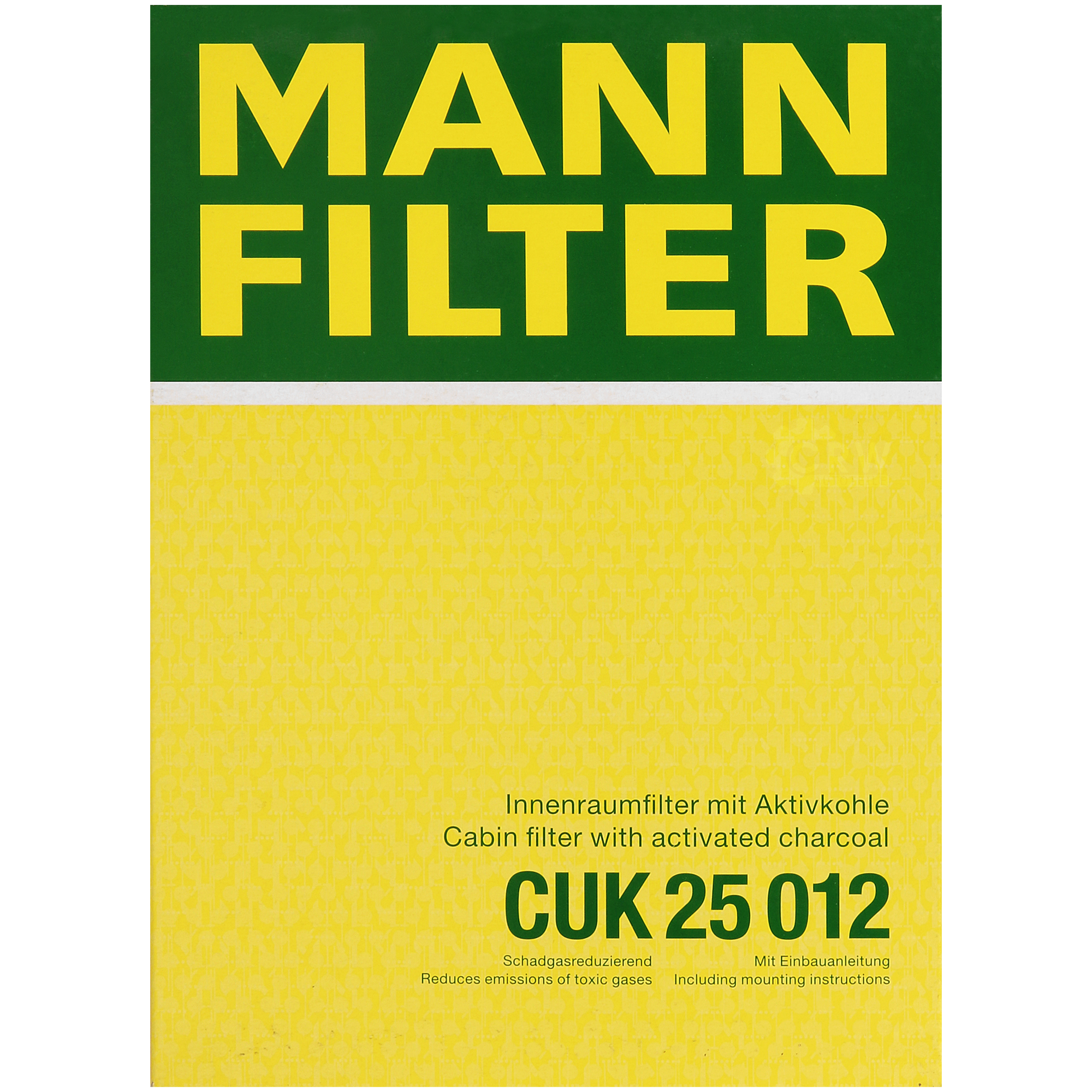 MANN-FILTER Innenraumfilter Pollenfilter Aktivkohle CUK 25 012