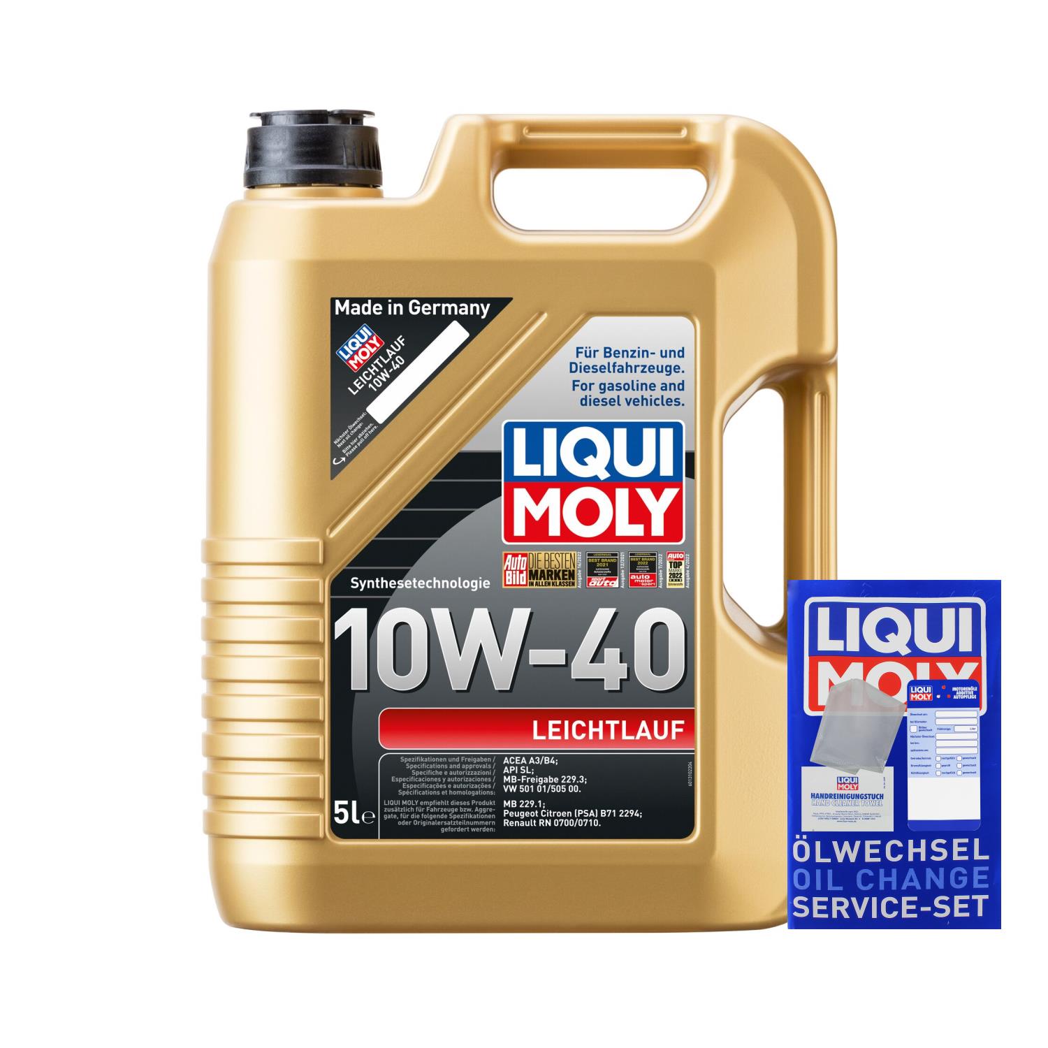 5 Liter  Liqui Moly Leichtlauf 10W-40 Öl Motoröl Engine Oil Motorenöl