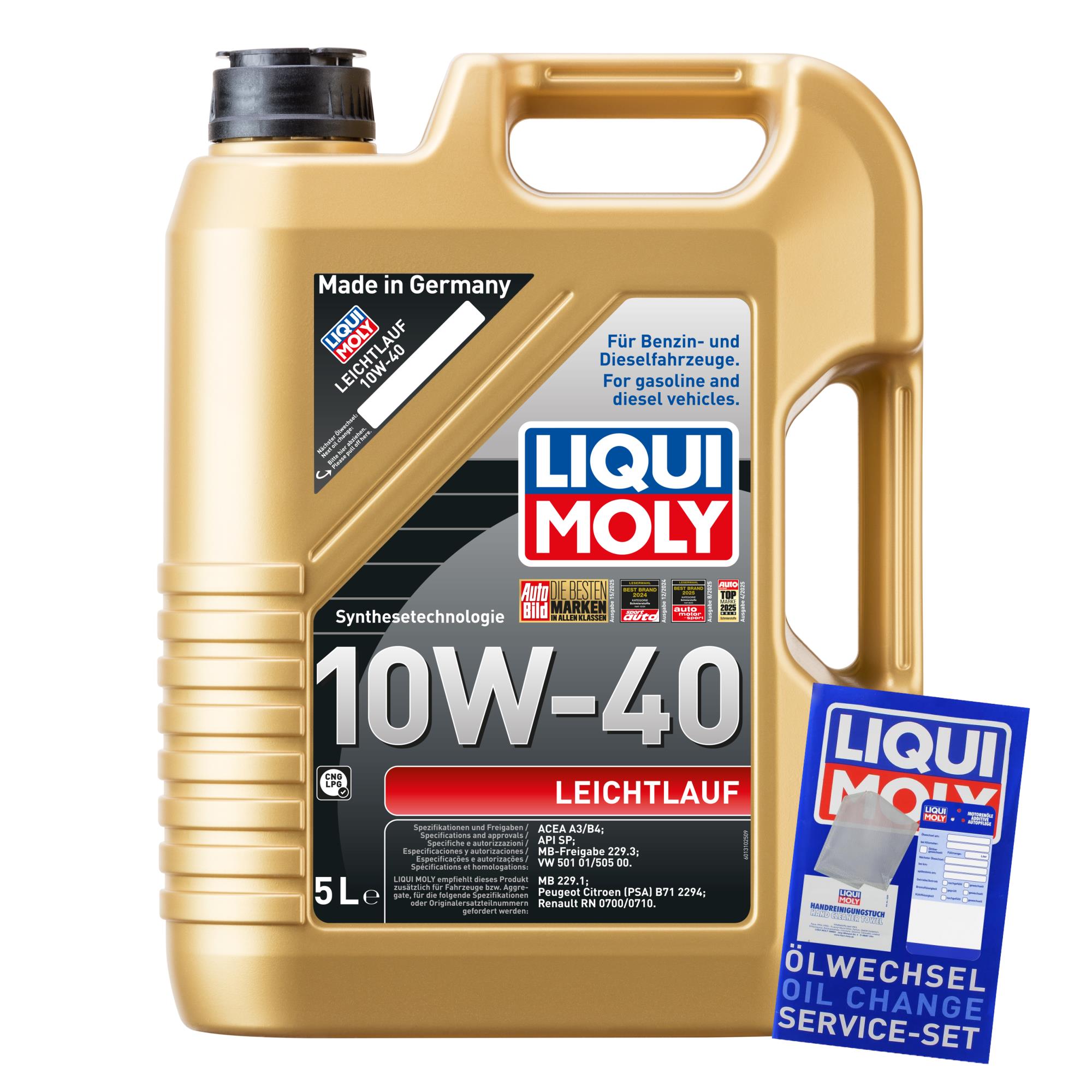 5 Liter  Liqui Moly Leichtlauf 10W-40 Öl Motoröl Engine Oil Motorenöl