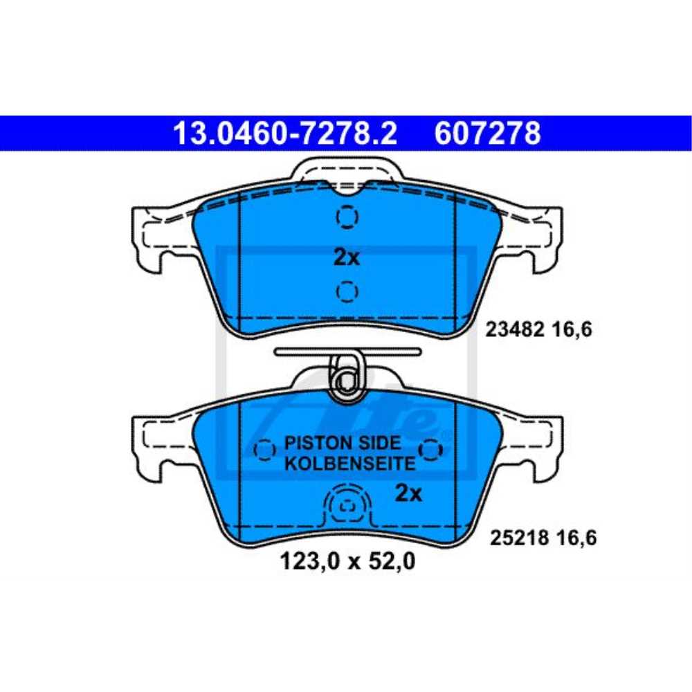 ATE Satz Bremsbeläge + Bremsscheiben Voll hinten für Peugeot 508 SW I 8E 8D 