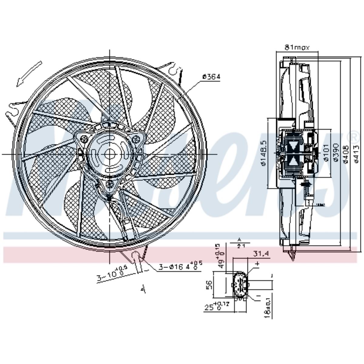 Lüfter Motorkühlung Kühlerlüfter für Peugeot 206 CC 1.6 16V 2.0 S16
