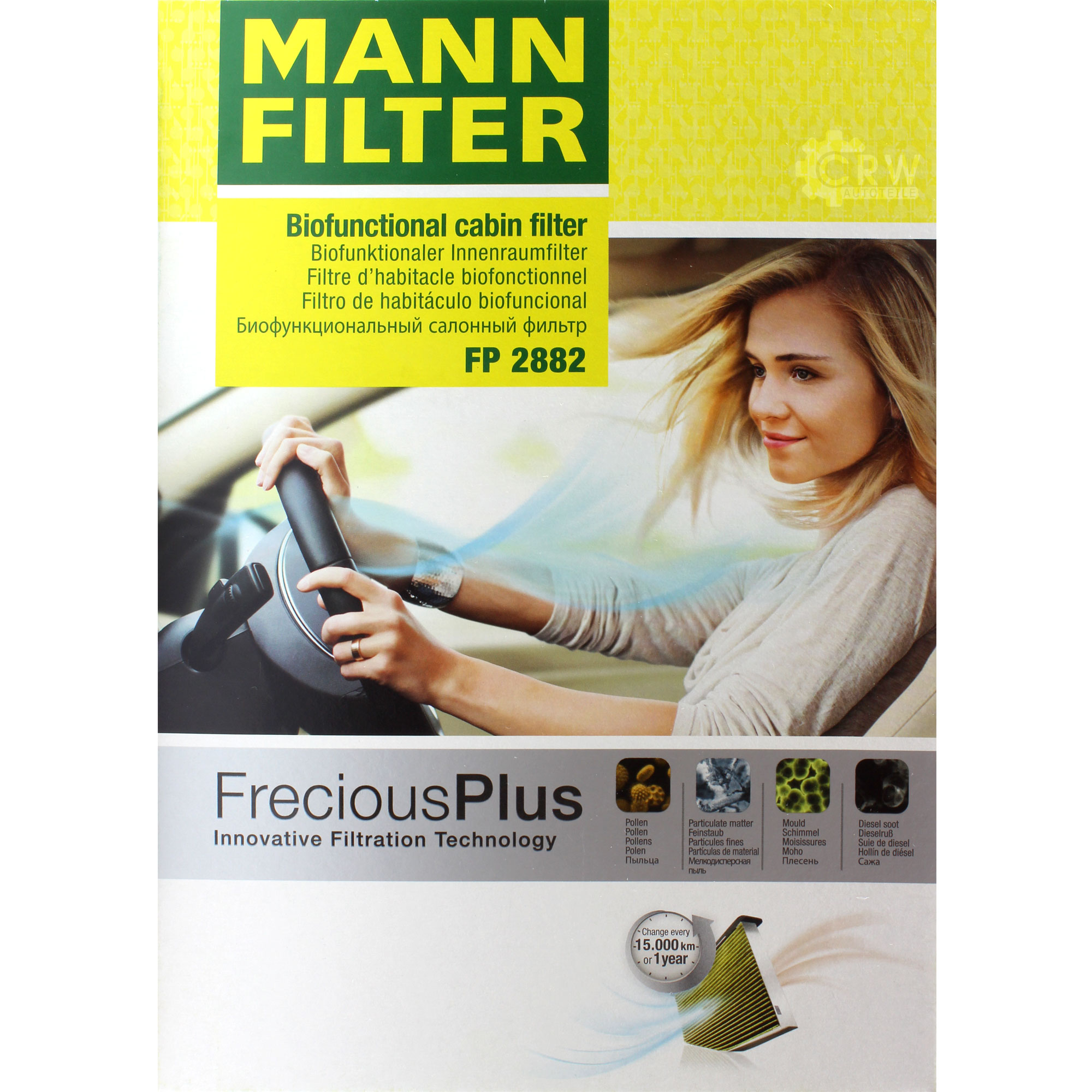 MANN-Filter Innenraumfilter Biofunctional für Allergiker FP 2882