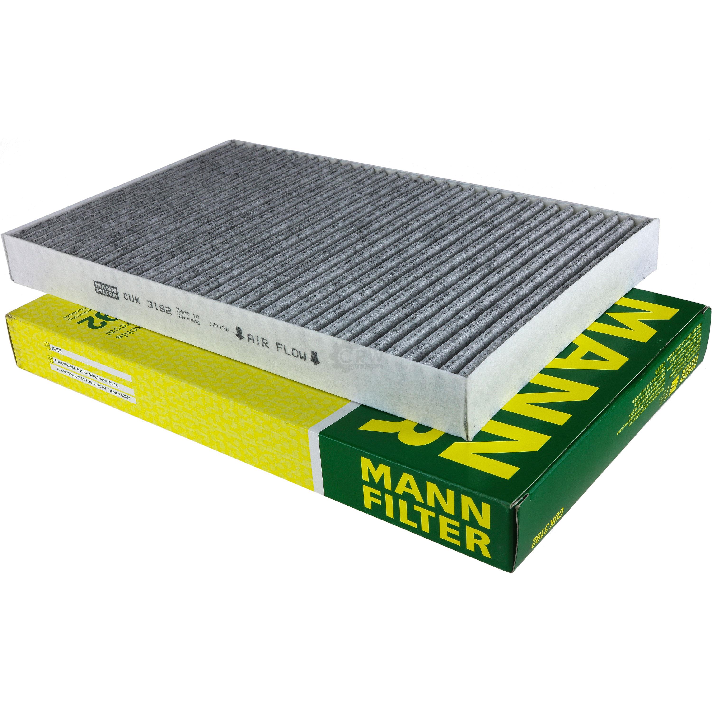 MANN-FILTER Innenraumfilter Pollenfilter Aktivkohle CUK 3192