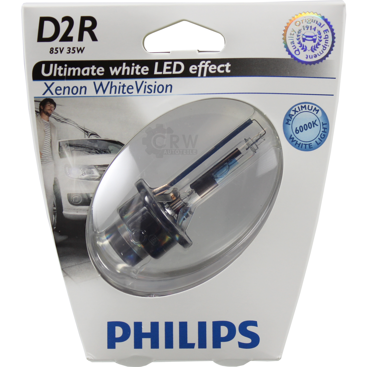 Philips D2R 35W Ultimate WhiteVision 6000K Xenon LED Effect 1 Stück 85126WHVS1