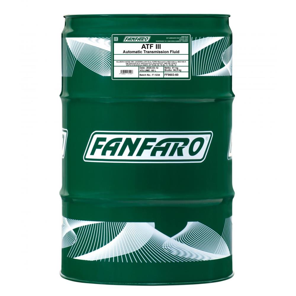 60 Liter  FANFARO Automatikgetriebeöl ATF III Gear Oil Öl