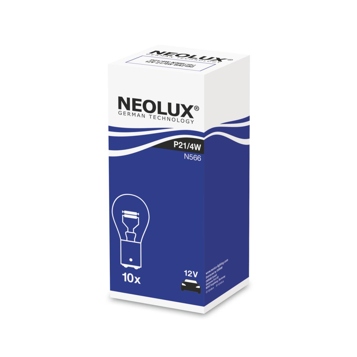 NEOLUX Standard P21/4W Sockel BAZ15d 12V Signalbeleuchtung und Innenbeleuchtung