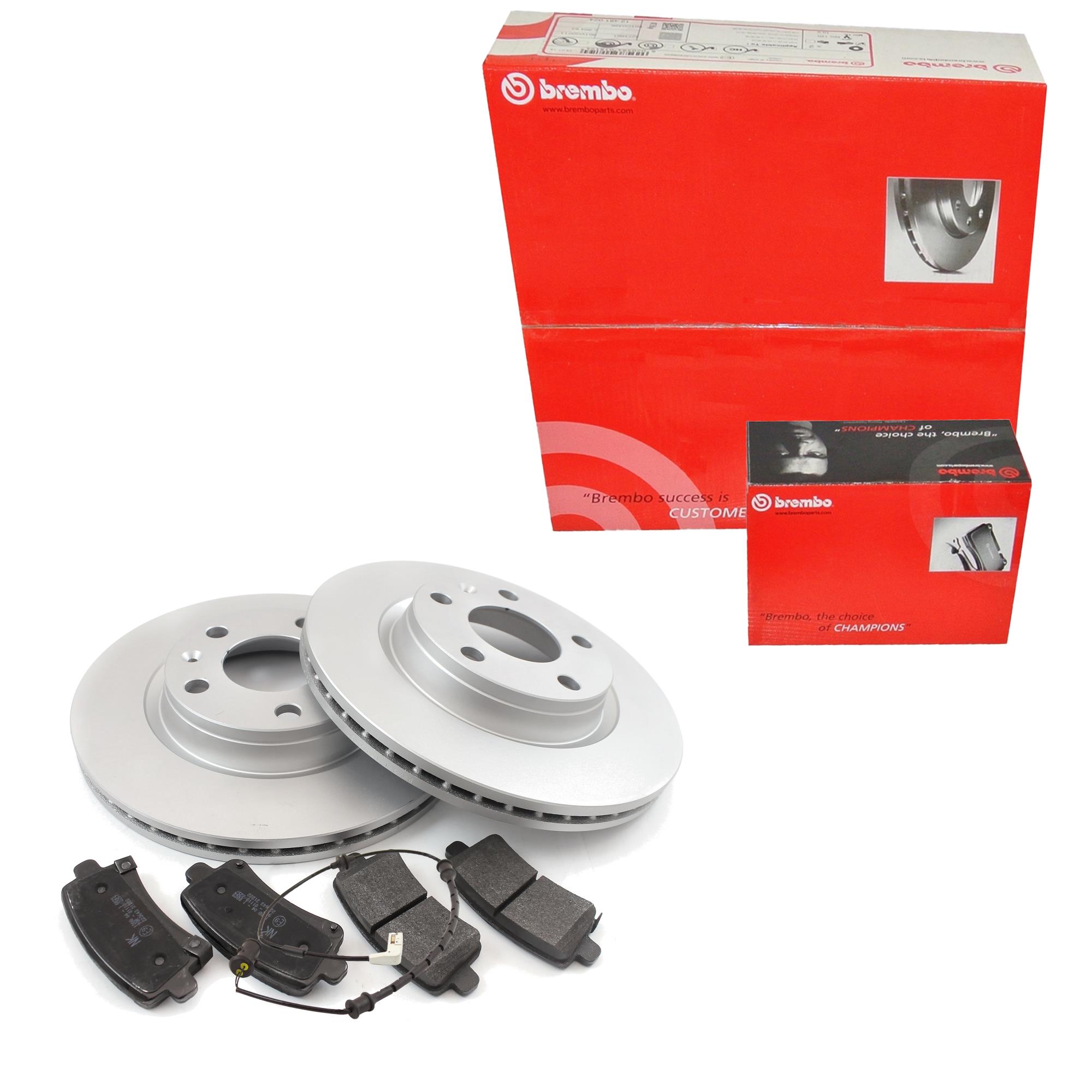 BREMBO Satz Bremsscheiben belüftet vorne + Bremsbeläge für Peugeot 407 SW 6E 