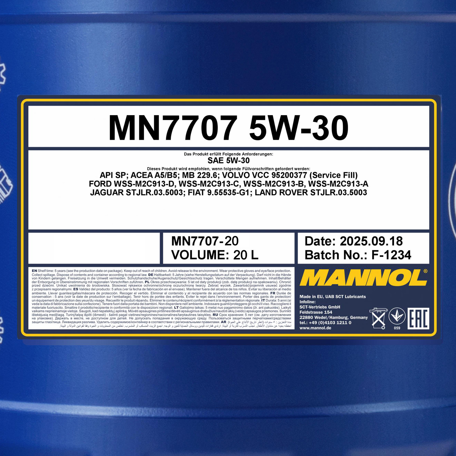20 L Motoröl MN7707-20 SAE 5W-30