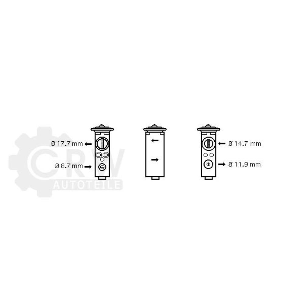 Expansionsventil Klimaanlage für Opel Corsa B 73_ 78_ 79_ 53_ 54_ 58_ 59_