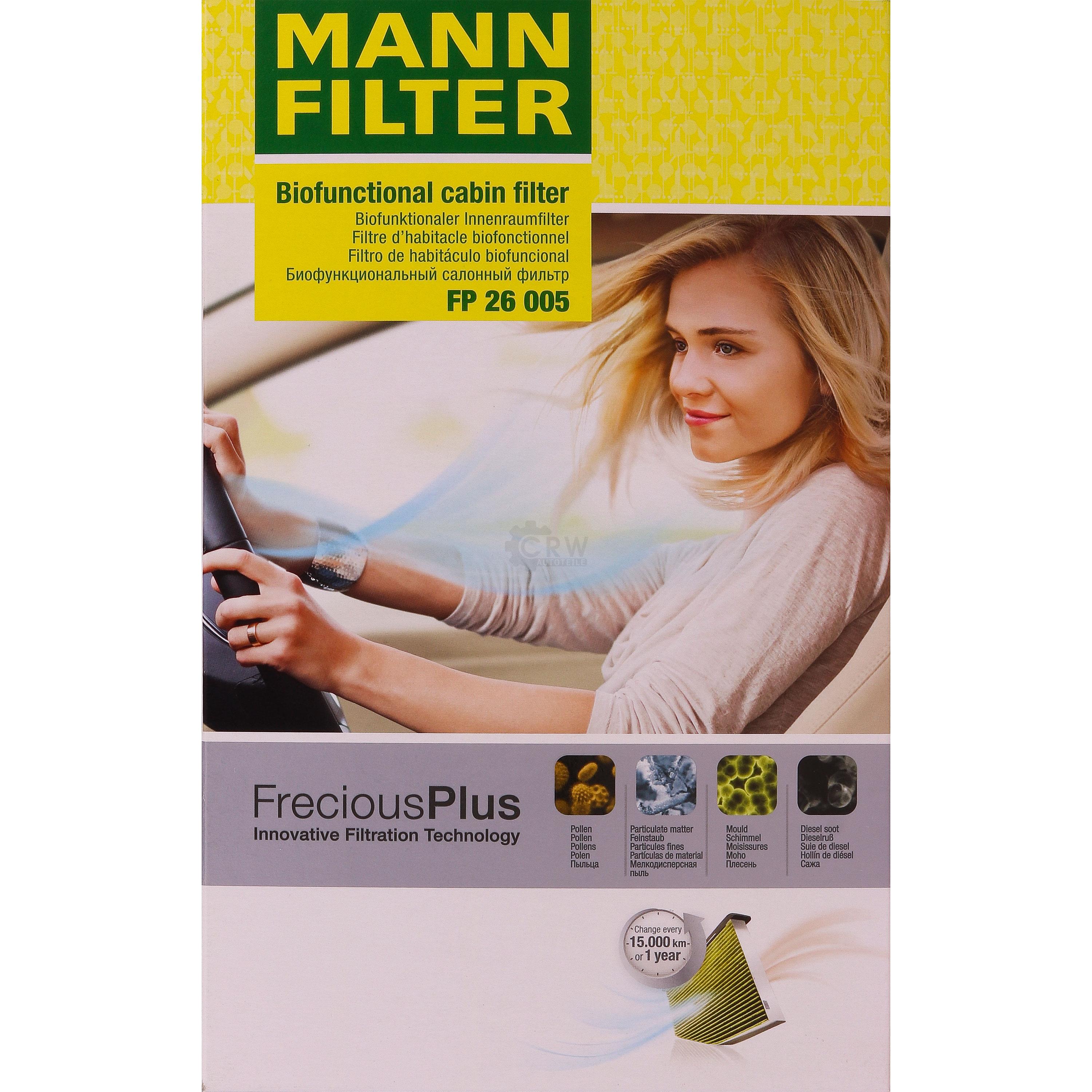 MANN-Filter Innenraumfilter Biofunctional für Allergiker FP 26 005