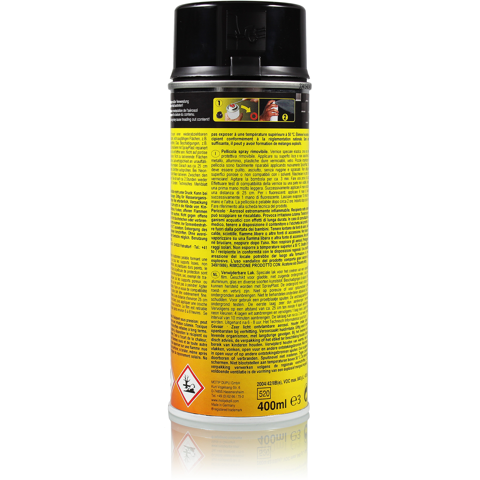 Dupli Color Sprayplast 400ml Abziehlack schwarz satin-glanz Sprühfolie 388040