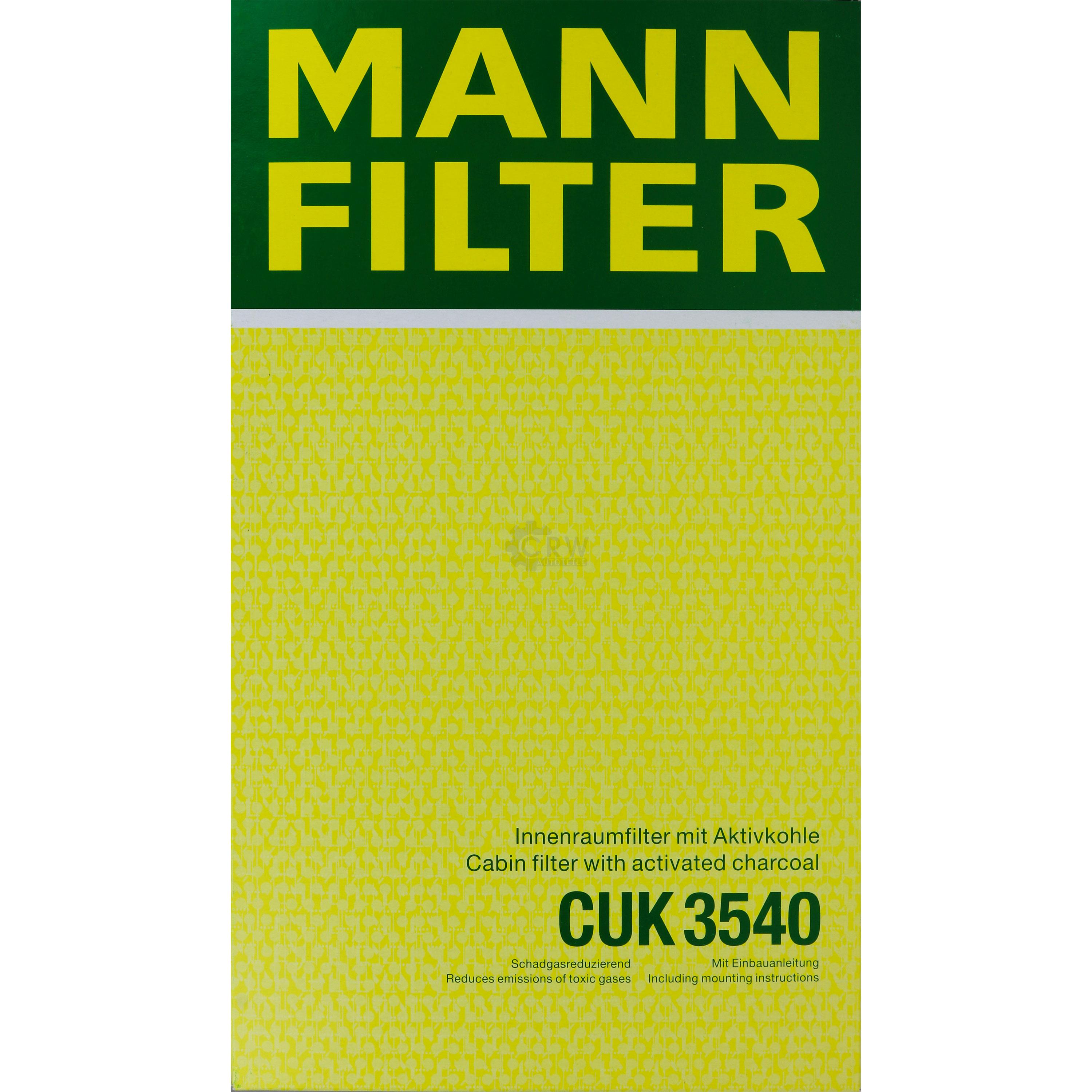 MANN-FILTER Innenraumfilter Pollenfilter Aktivkohle CUK 3540