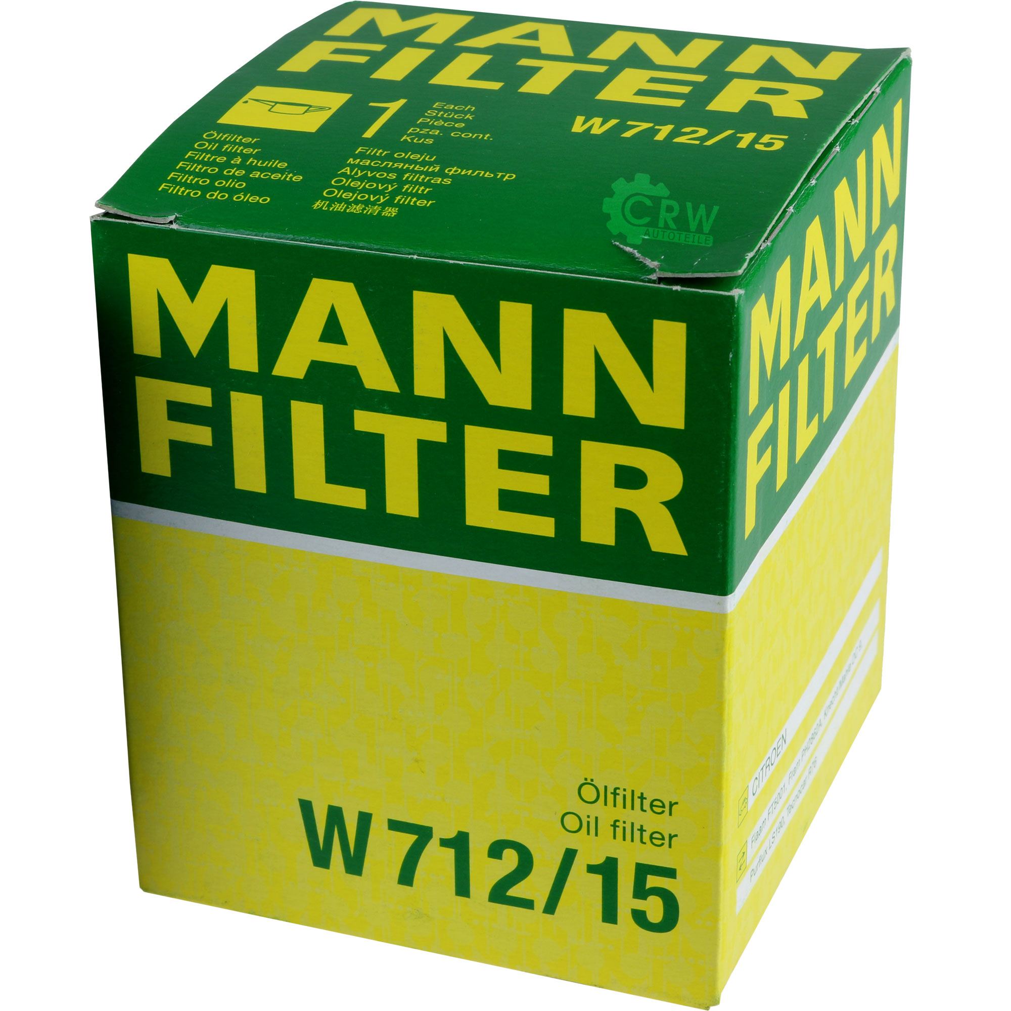 MANN-FILTER Ölfilter W 712/15 Oil Filter