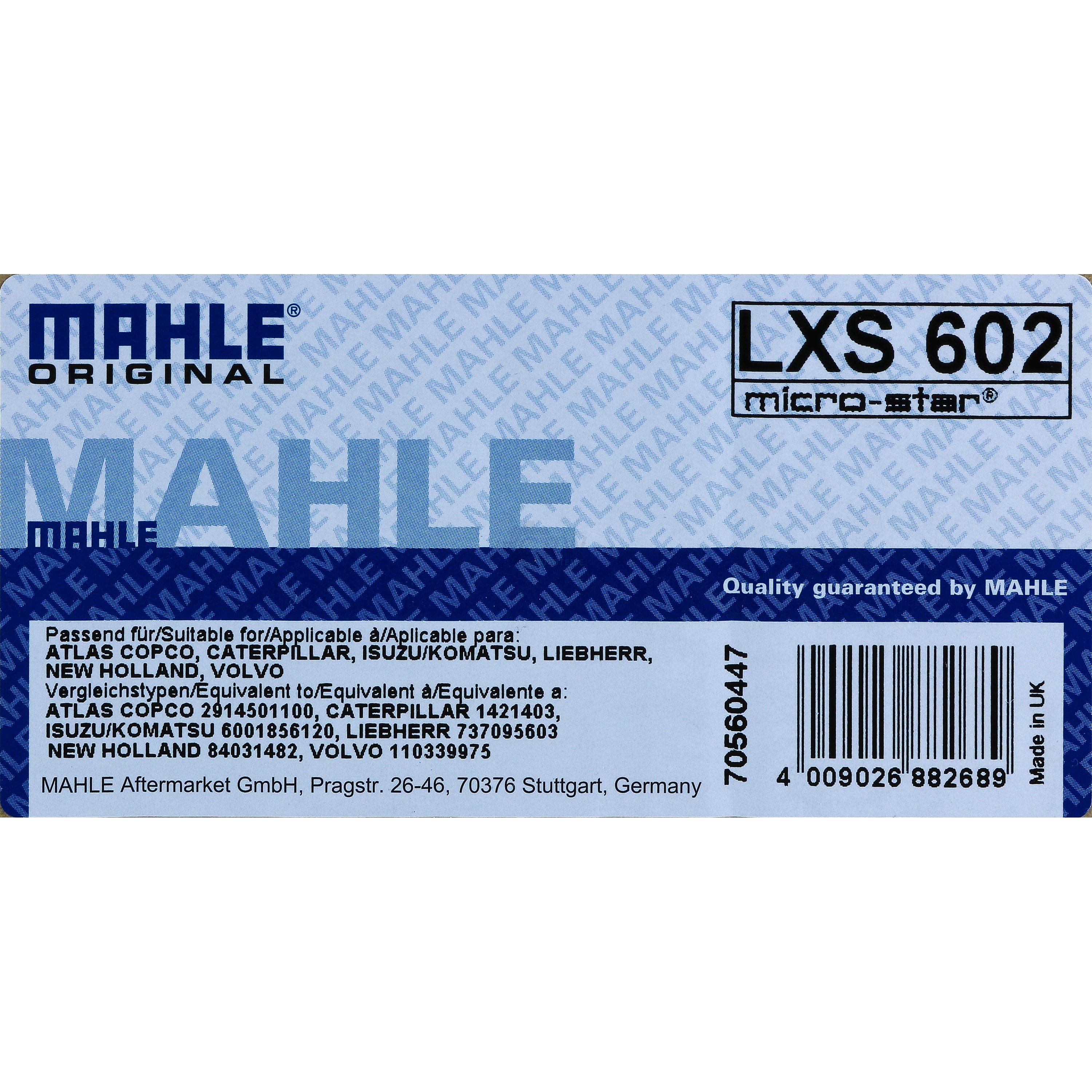 MAHLE / KNECHT Sekundärluftfilter LXS 602 Air Filter