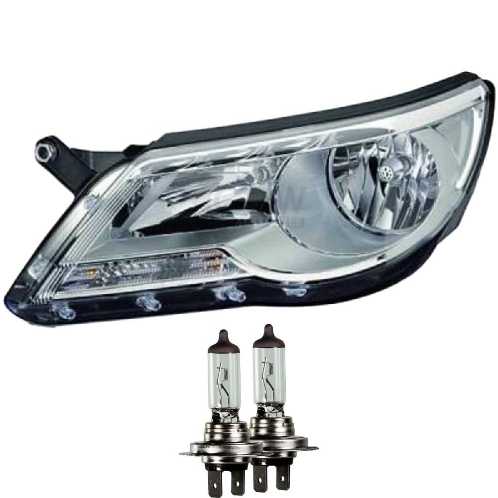 Scheinwerfer links für VW Tiguan Bj. 07->> H7+H7 inkl. OSRAM Lampen JNR