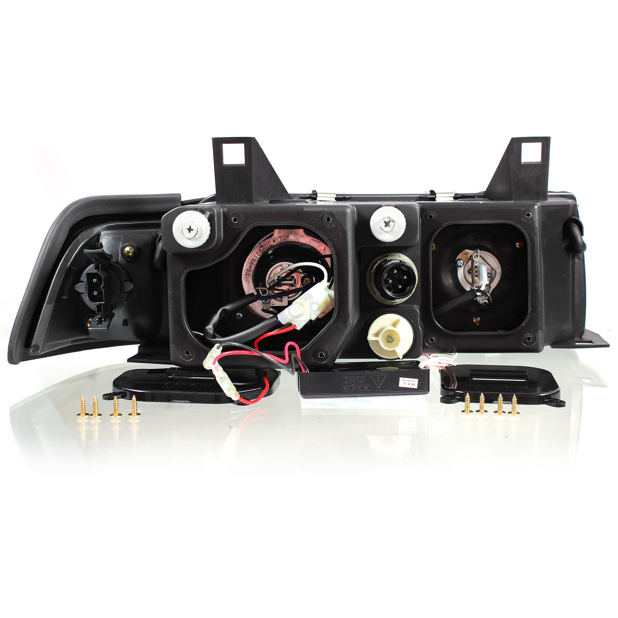 Scheinwerfer Set für BMW E36 Limousine Touring CCFL Angel Eyes H1 H3 klar schwarz